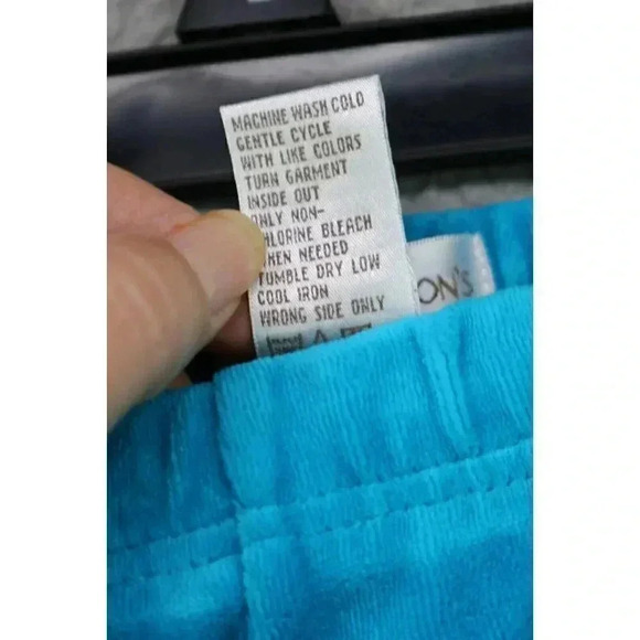 Drapers & Damons Petites Turquoise Blue Pull On Pants-Size PXL-Velour - Picture 4 of 8